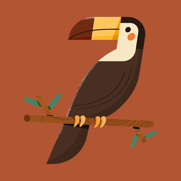 Geometric Toucan Forest Bird by kpatart