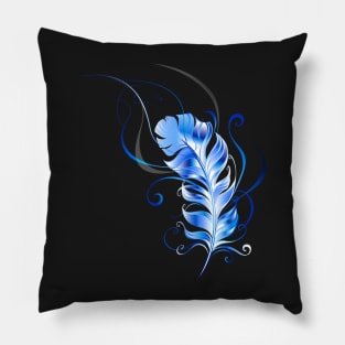 Feather of Blue Fire Pillow