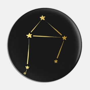 Libra Zodiac Art Gold Pin