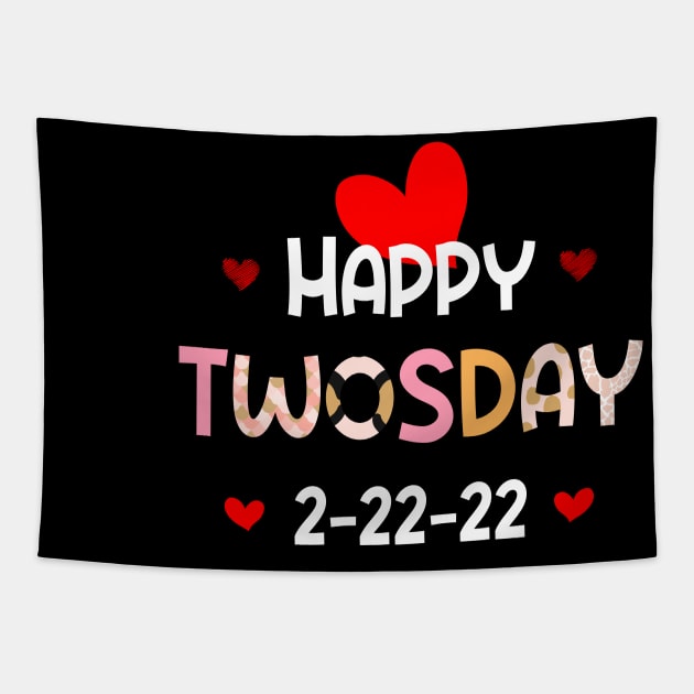 Teaching On Twosday 2/22/2022 Leopard Heart Twosday T-Shirt Tapestry by soufibyshop