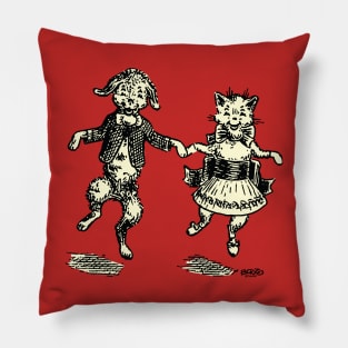 Cat and Dog Dance 1 Pillow