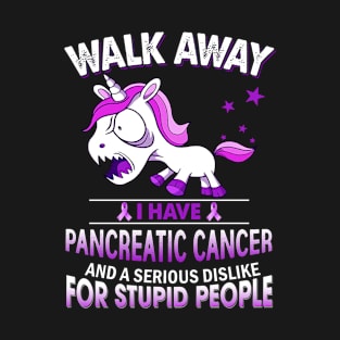 funny pancreatic cancer grumpy unicorn warrior T-Shirt