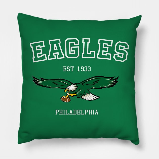 Vintage Eagles Football Pillow by Curious Sausage