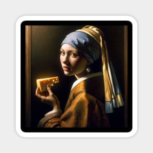 Cheese with a Pearl Earring: Gourmet National Cheese Lover Day Magnet