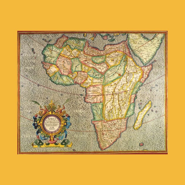 Antique Old World Map of Africa by Gerardus Mercator by MasterpieceCafe