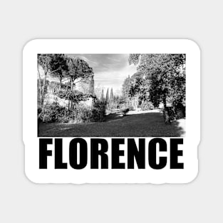 Florence Black and White Photography Travel Landscape (black text) Magnet