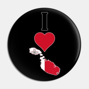 I Heart Malta Vertical I Love Maltese National Flag Map Pin