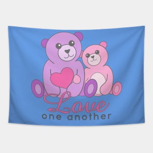 Love One Another Teddy Bears Tapestry