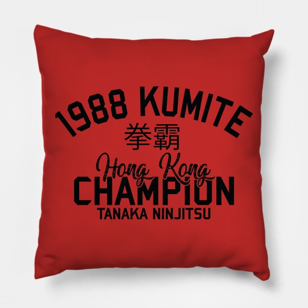 1988 Kumite Champion (BLACK) Pillow by HeyBeardMon