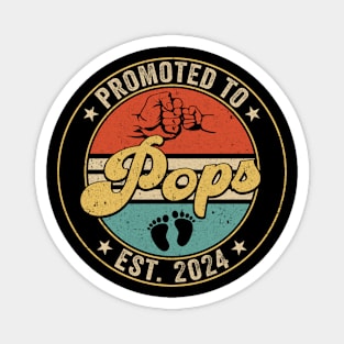 Promoted To Pops 2024 Pregnancy New First Pops Retro Magnet