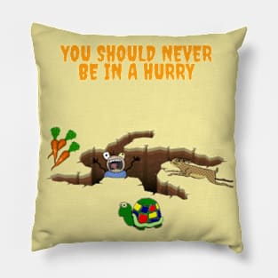 you should never be in a hurry Pillow