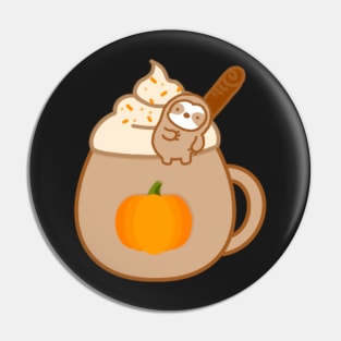 Cute Sloth Pumpkin Spice Latte Pin