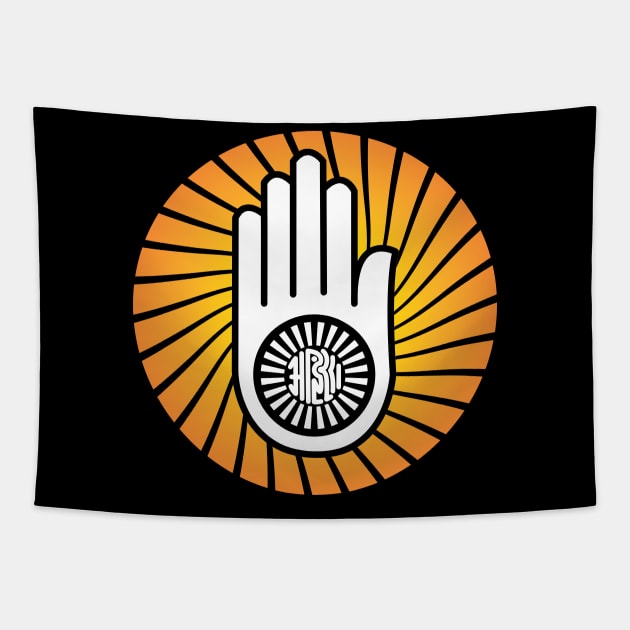 Jain Ahimsa Hand - Symbol of Jainism Tapestry by rumsport