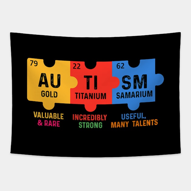 Autism Chemistry Puzzle Tapestry by AntiAntiFlorian