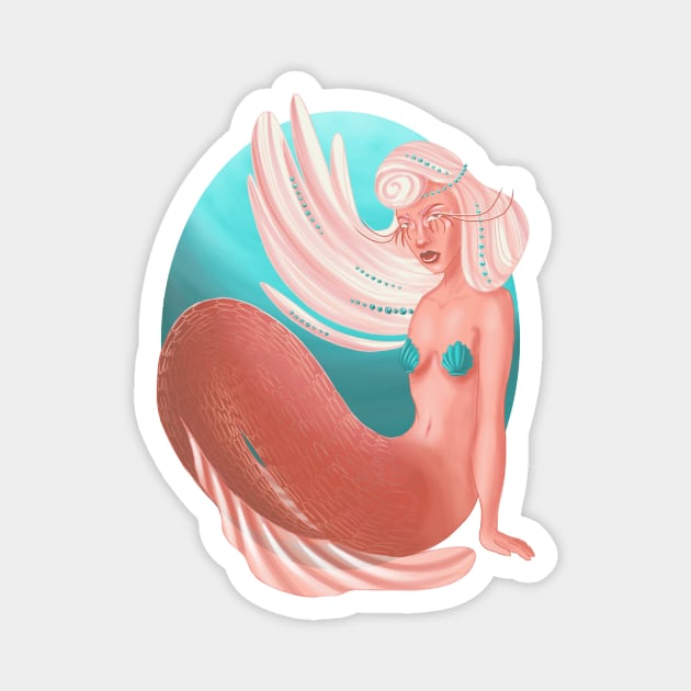 Pearl Mermaid Magnet by SosiCreatesArt