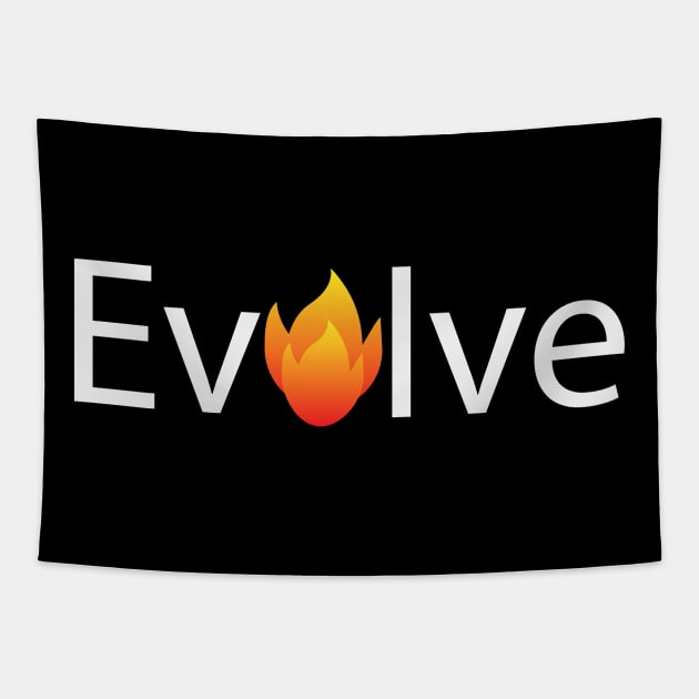 Evolve typographic artwork Tapestry by CRE4T1V1TY