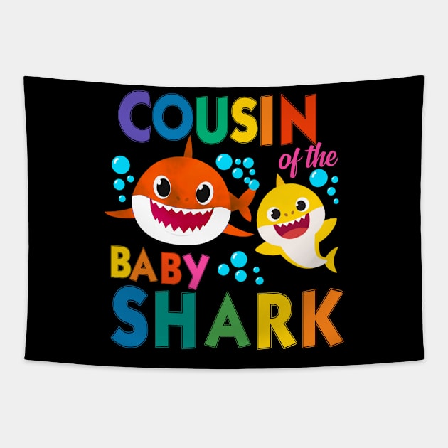 COUSIN of the Baby-Shark T-Shirt Tapestry by  Memosh Everything 