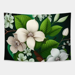 Greenish floral print Tapestry