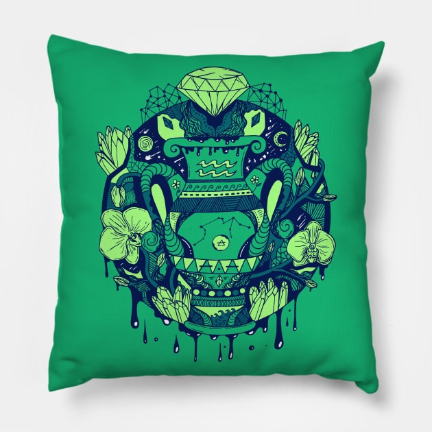 Ngreen Mystic Aquarius Vase Pillow by kenallouis