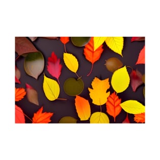 Autumn Leaves Background Digital Illustration Art T-Shirt