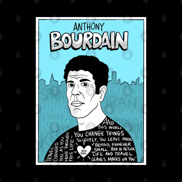 Anthony Bourdain Pop Folk Art by krusefolkart