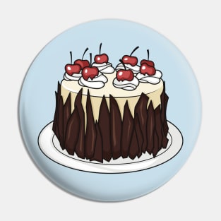 Black Forest cake cartoon illustration Pin