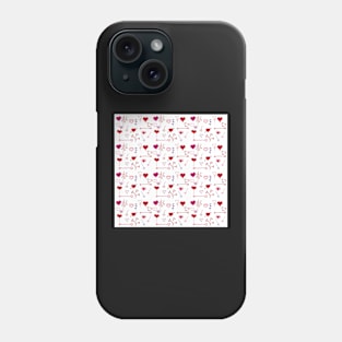 Love and  doodle hearts pattern Phone Case