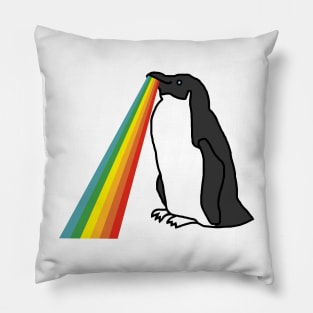 Animals with Rainbow Puke Penguin Pillow