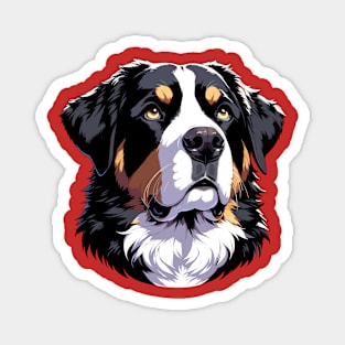 Stunning and Cool Greater Swiss Mountain Dog Monochrome and Gold Portrait for Father's Day Magnet