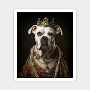 Regal White Boxer - Medieval German Queen Magnet