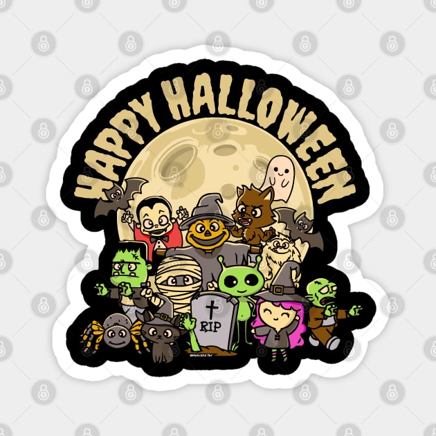 Halloween Monsters Happy Halloween Cute Magnet by NerdShizzle