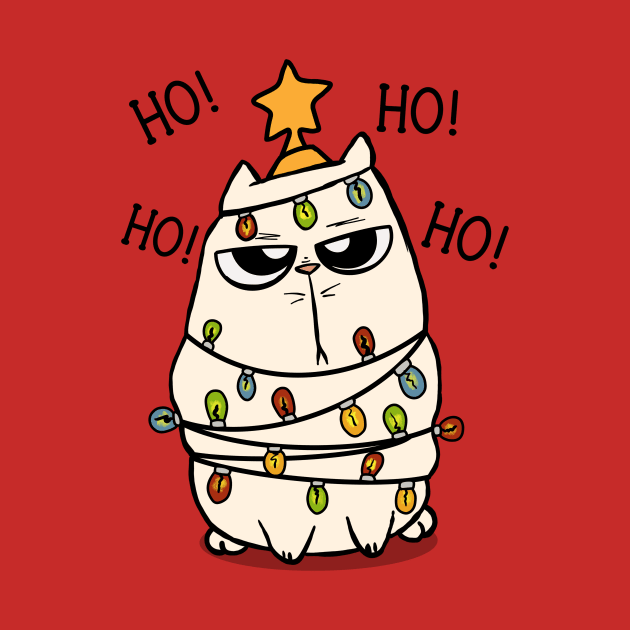 Grumpy christmas Cat by TSHIRT PLACE
