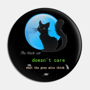 The black cat doesn't care what the gray mice think Pin