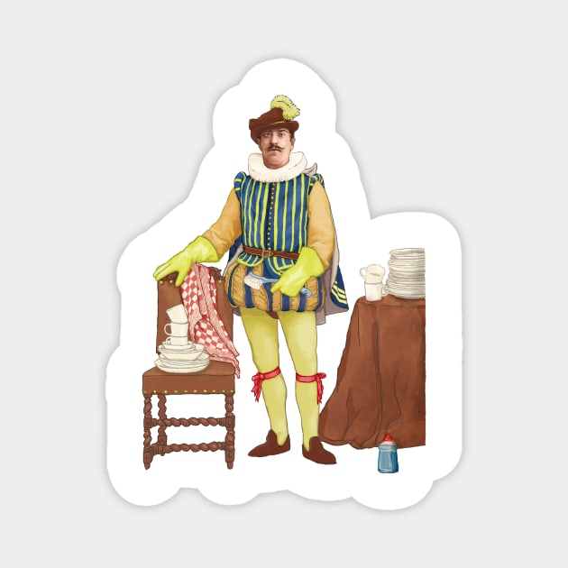 Dishwasher man Magnet by jurjenbertens