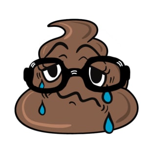 Crying, nerdy poop emoji T-Shirt