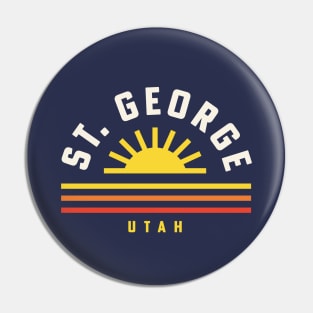 St. George Utah Retro Vintage Sunset Pin