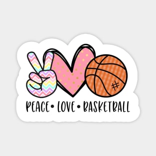 Peace Love Basketball Heart for Women Teens Tween Girls Magnet