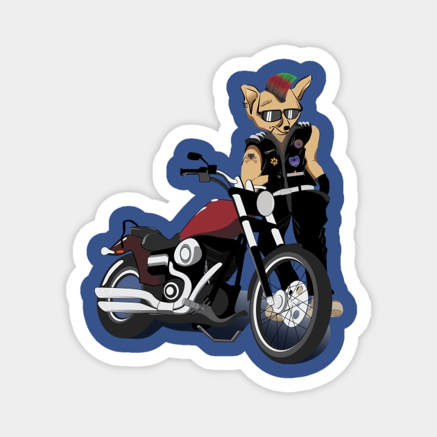 Harley Fox Magnet by Kanom-Tom