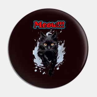 Black cat Meow!!! Pin