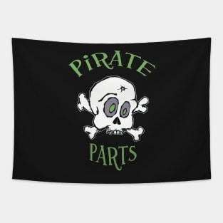 Pirate Parts Green Letters Tapestry