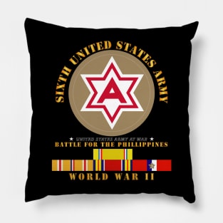 6th United States Army - Battle of Phil - Type - 1 - WWII w PAC SVC Pillow