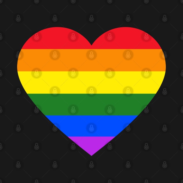 LGBT Rainbow Pride Flag Heart by SpaceAlienTees