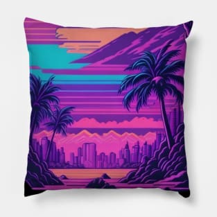 Aesthetic Wanderlust - Journey into Vaporwave Vibes Pillow