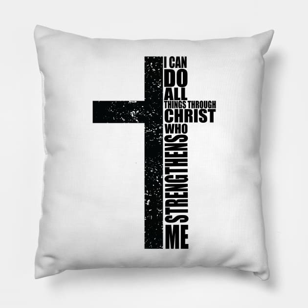 Jesus Bible text Cross sign Christian for men and women T-Shirt Pillow by AVATAR-MANIA