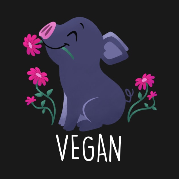 Peaceful Vegan Pig - Dark by cutevegan