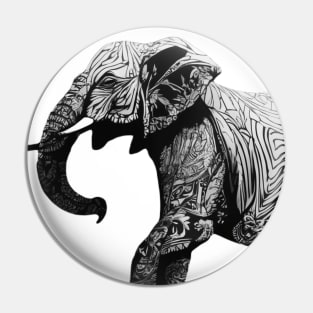 Elephant Shadow Silhouette Anime Style Collection No. 133 Pin