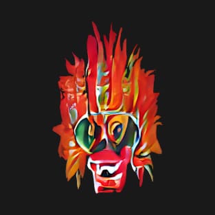 Abstract Surreal Painting Style Sri Lanka Devil Yaka Mask T-Shirt