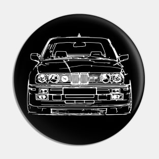 White E30 Car Sketch Art Pin