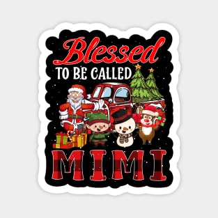 Blessed To Be Called Mimi Christmas Buffalo Plaid Truck Magnet