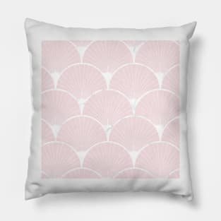 Art Deco elegance - blush pink marble fan Pillow